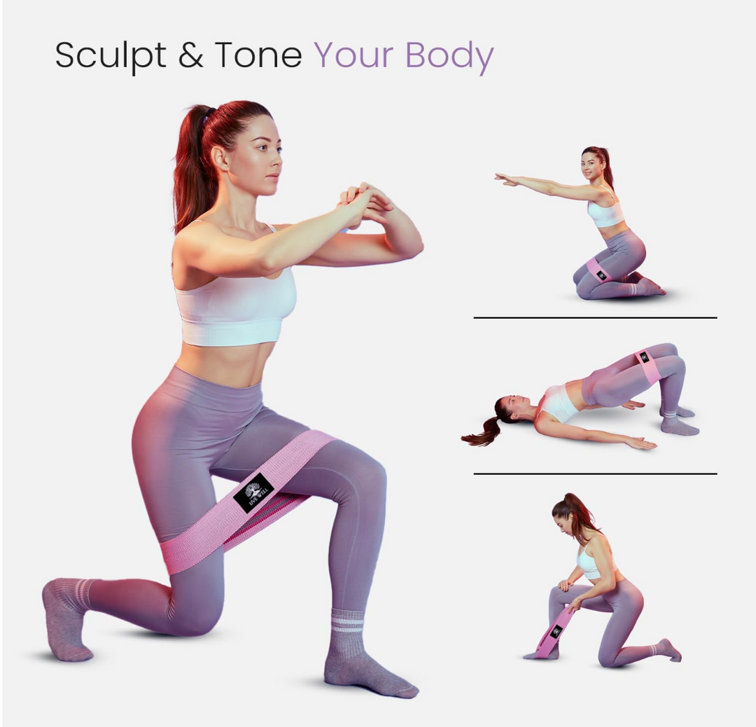 Live Well Booty Bands - 3 Resistance Bands Set for Women, Glutes Workout Equipment, Non-Slip Exercise Bands for Legs & Butt