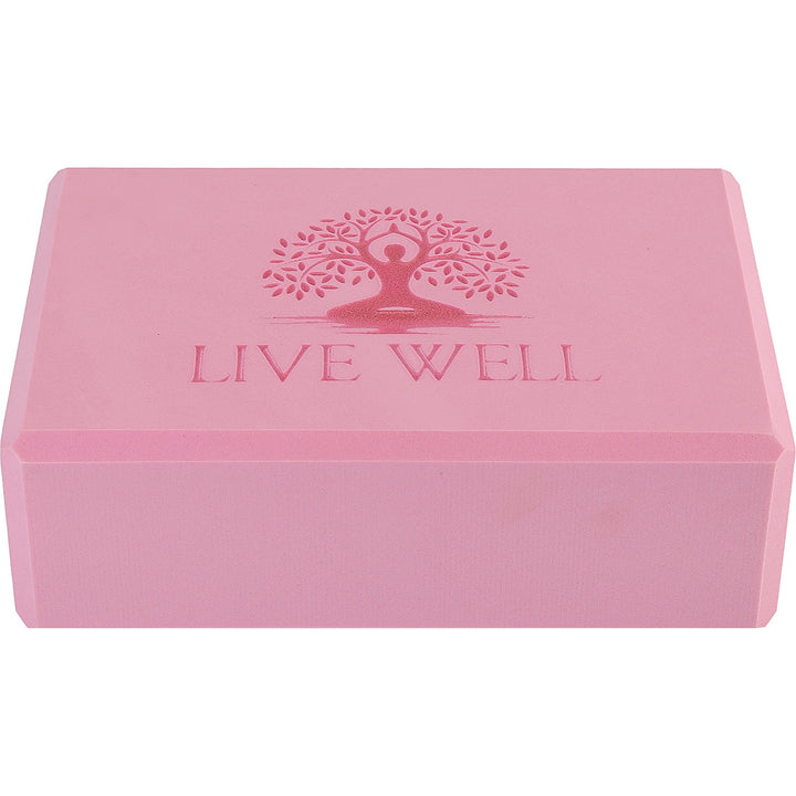 LIVE WELL Pink EVA Yoga Block - 3x6x9 inches