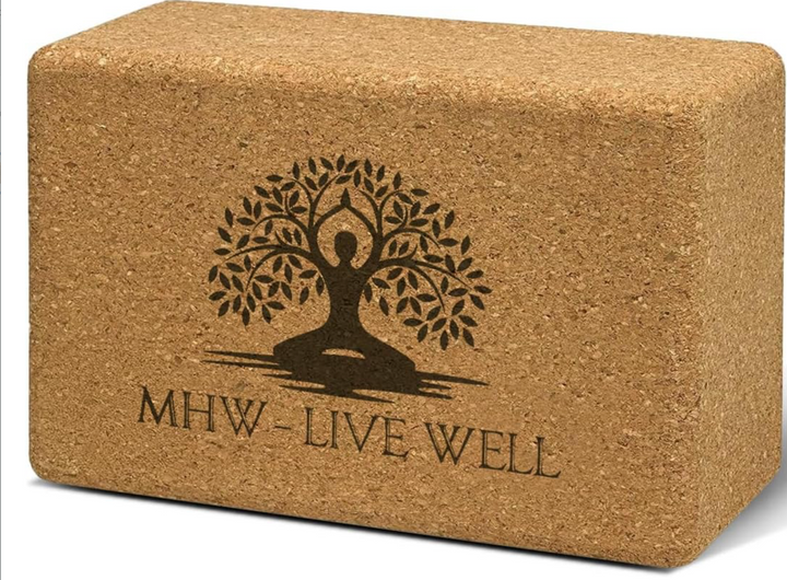 Cork Yoga Block – Single Eco-Friendly, High-Density, Slip-Resistant Yoga Accessory for Stability and Comfort