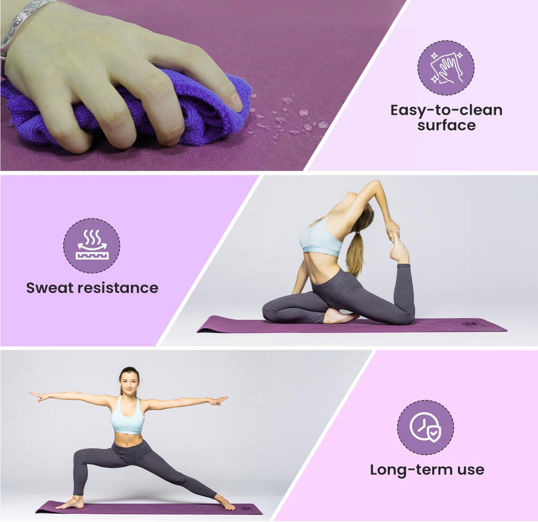 Live Well Thick Yoga Mat 6mm TPE Non-Slip Exercise Mat for Home