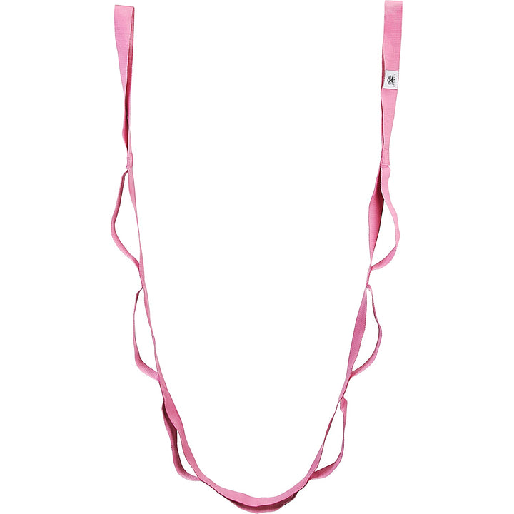 LIVE WELL Pink Yoga Strap - 8ft Length with 9 Individual Grip Points