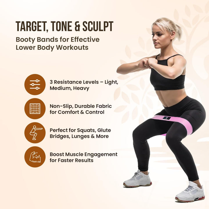 Strength & Flexibility Bundle – Live Well Resistance Bands Set, Booty Bands & EVA Yoga Blocks for Women – Home Workout, Pilates, Glute Training, Stretching & Yoga Accessories